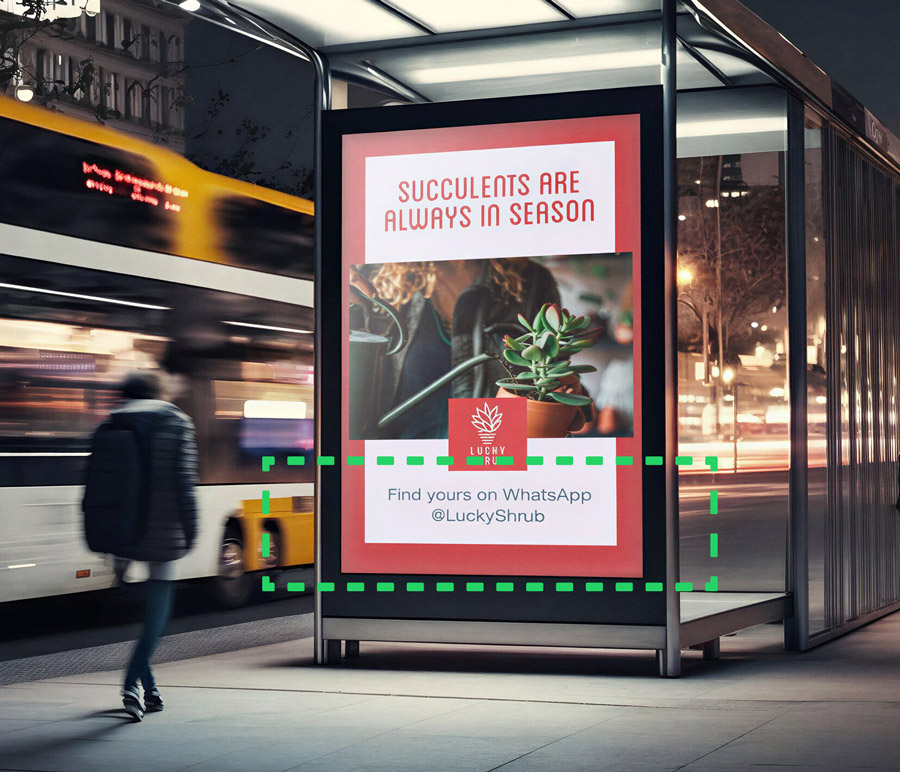 WhatsApp Username use in business advertising poster WhatsApp Usernames example in branding material.